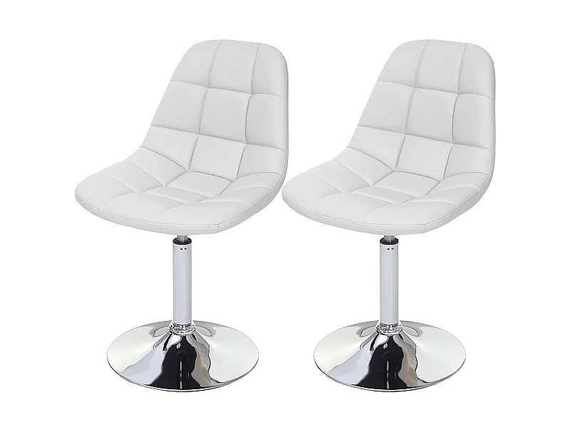 Silla de comedor MCW-A60 (set de 2),  polipiel blanca