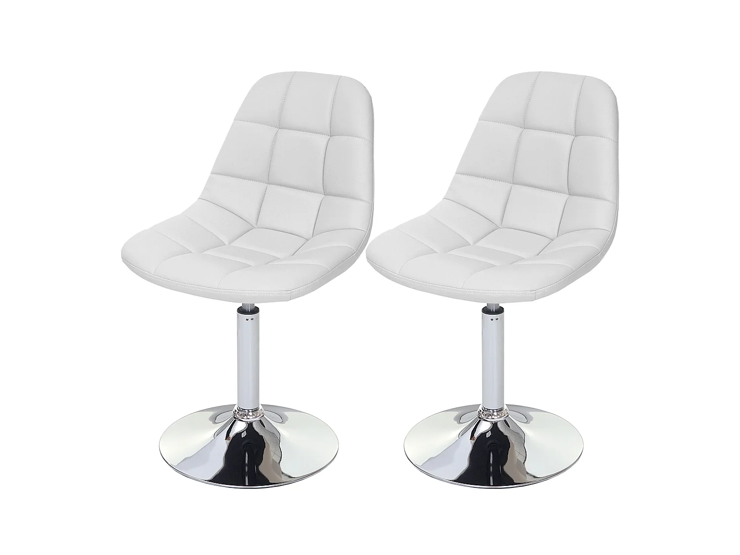 Chaise de salle à manger MCW-A60 (lot de 2),  similicuir blanc