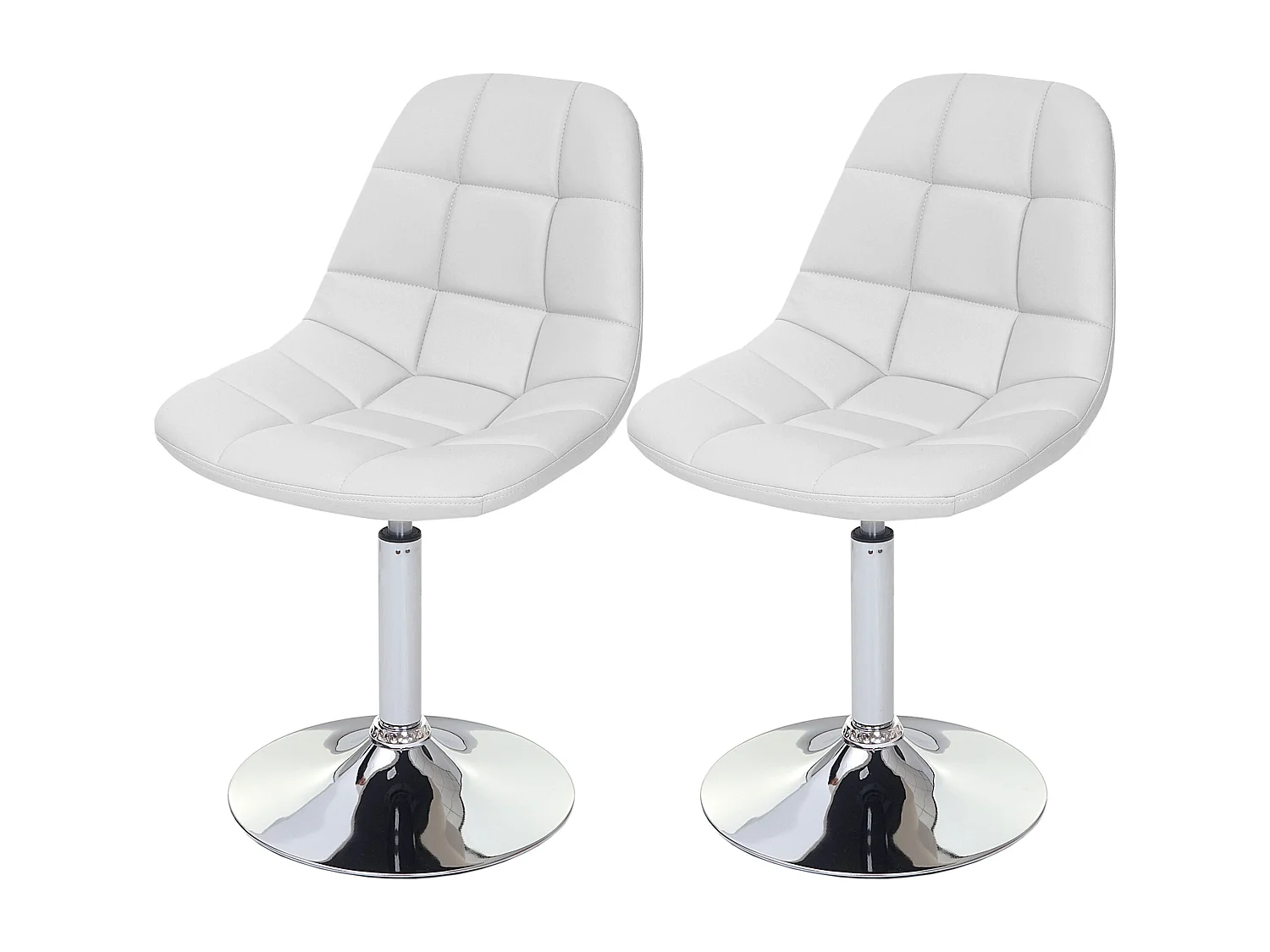 Eetkamerstoel MCW-A60 (set van 2),  kunstleer wit