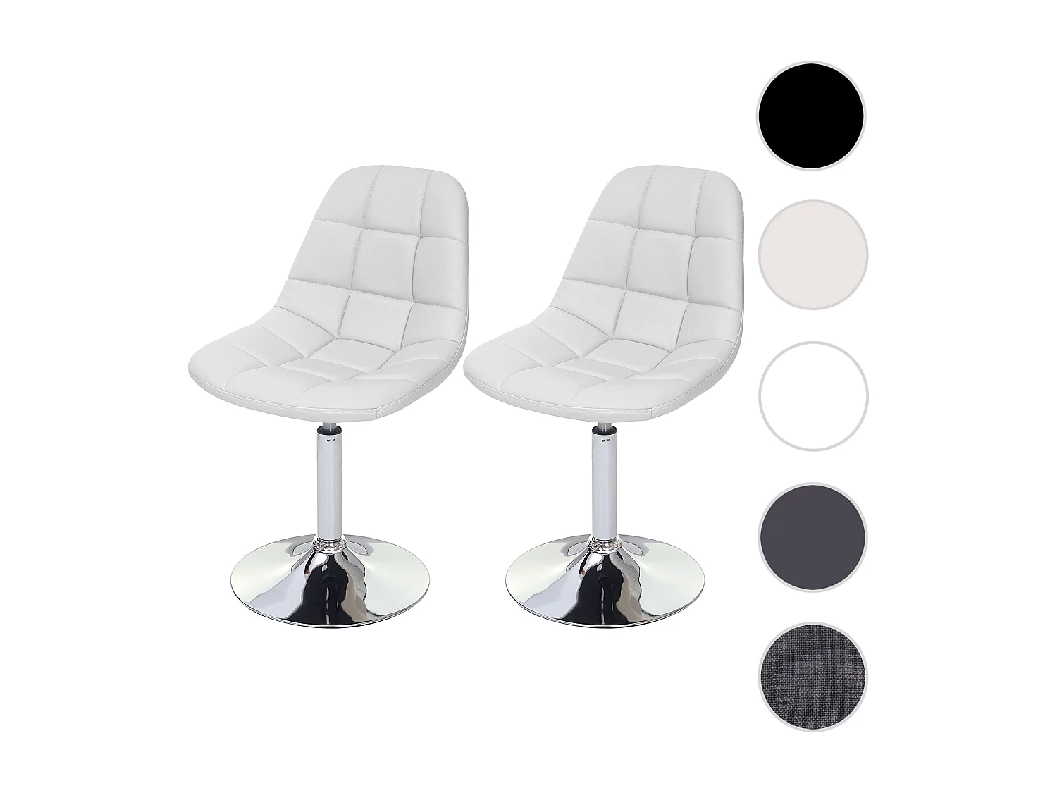 Eetkamerstoel MCW-A60 (set van 2),  kunstleer wit