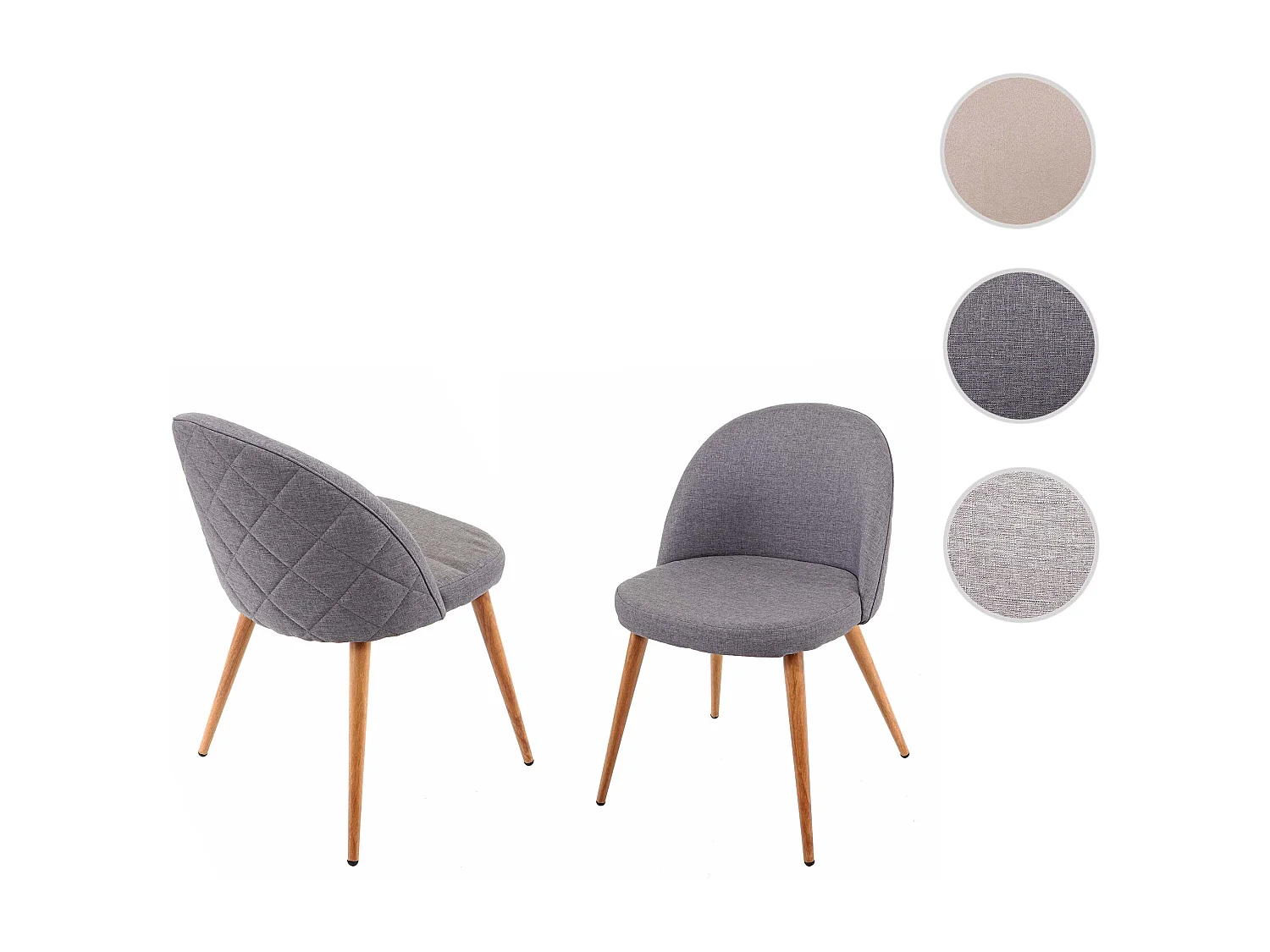 Krzesło do jadalni MCW-D53 (zestaw 2 sztuk),  ciemnoszary