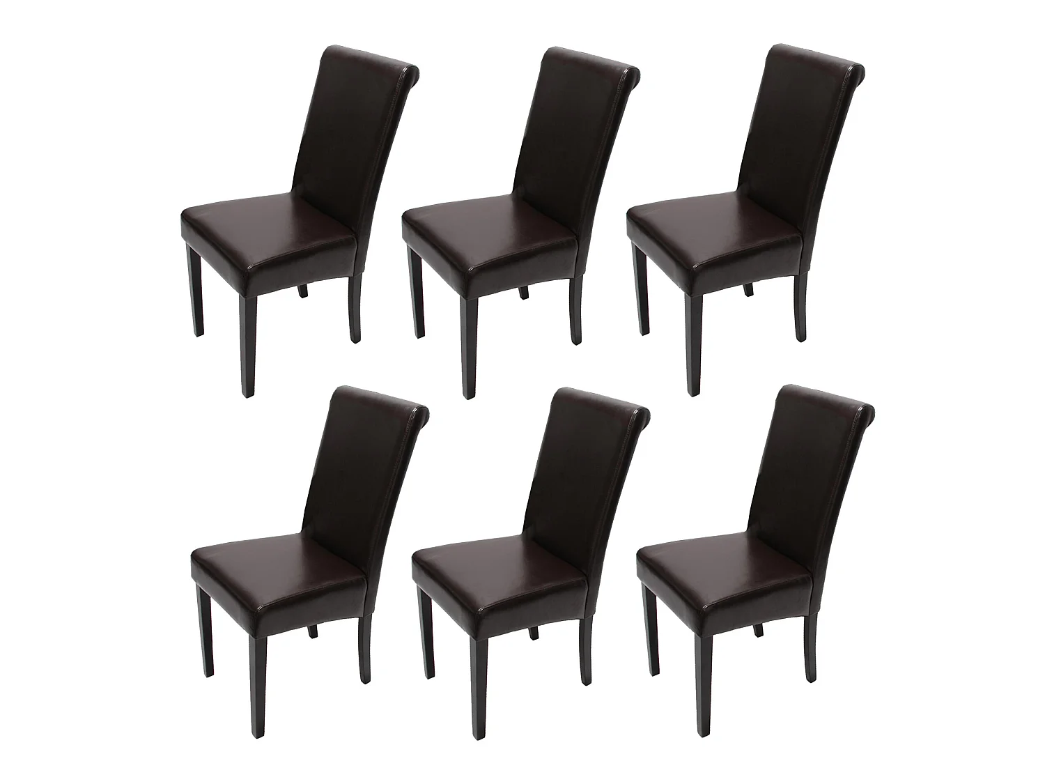 Chaise de salle à manger Lecce II (lot de 6),  brun/pieds foncés