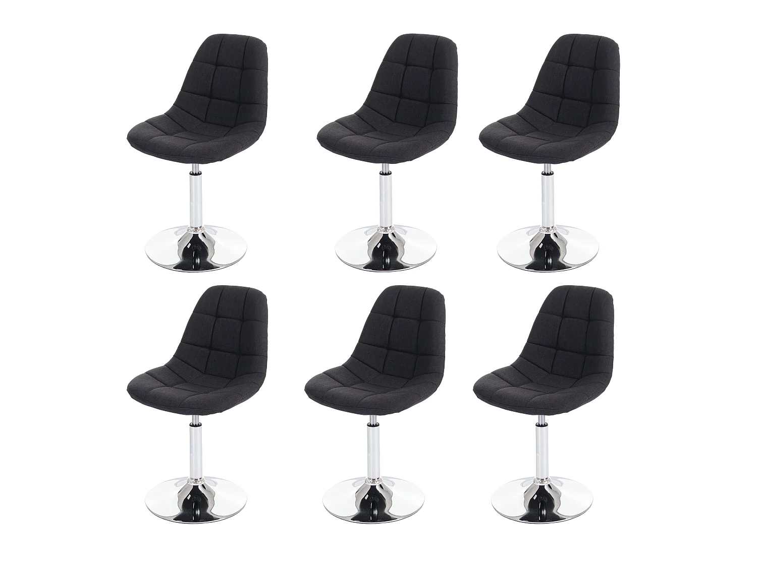 Chaise de salle à manger MCW-A60 (lot de 6),  tissu gris foncé