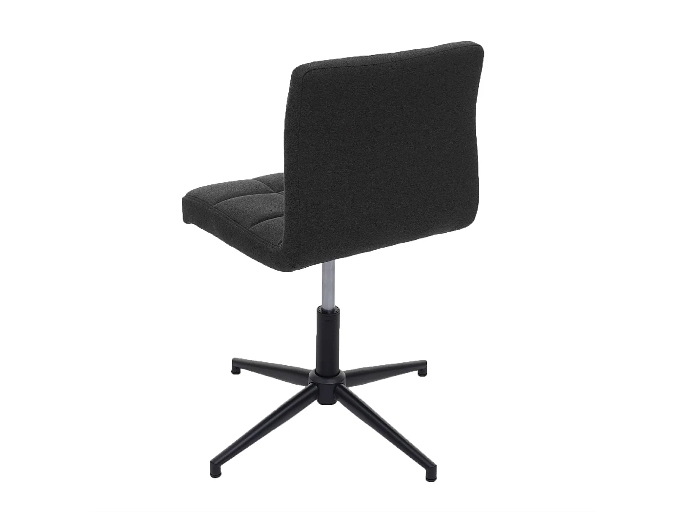 Silla de comedor Cadiz II (set de 6),  tela/textil gris oscuro, base negra