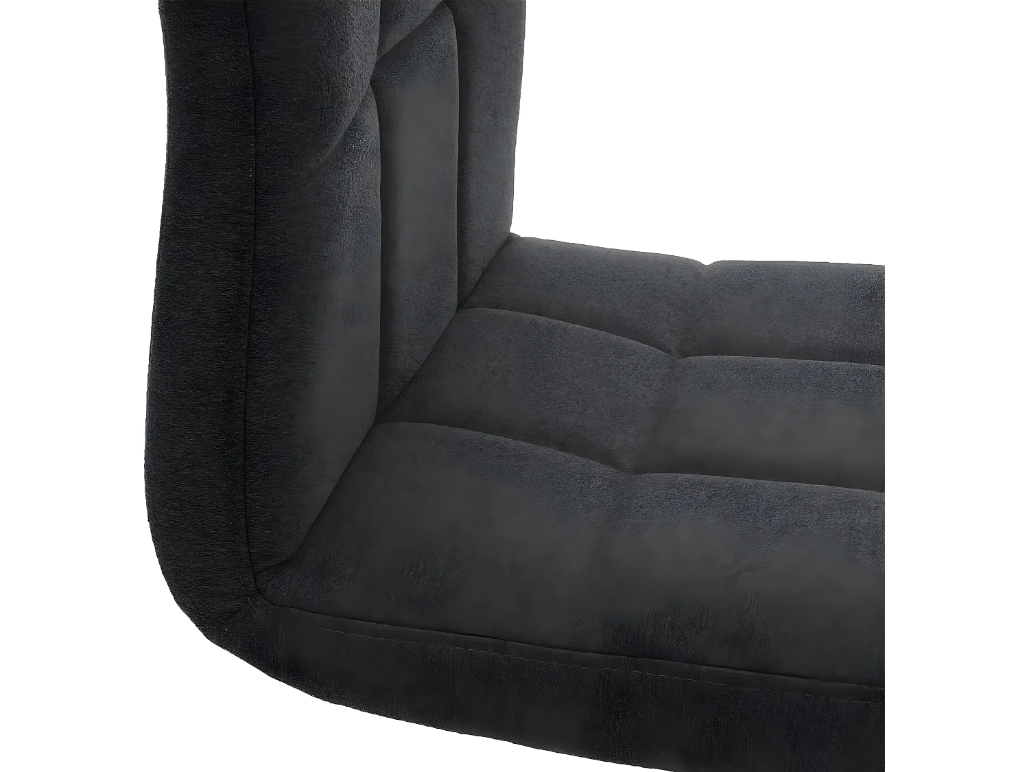 Silla de comedor Cadiz II (set de 6),  tela/textil gris oscuro, base negra