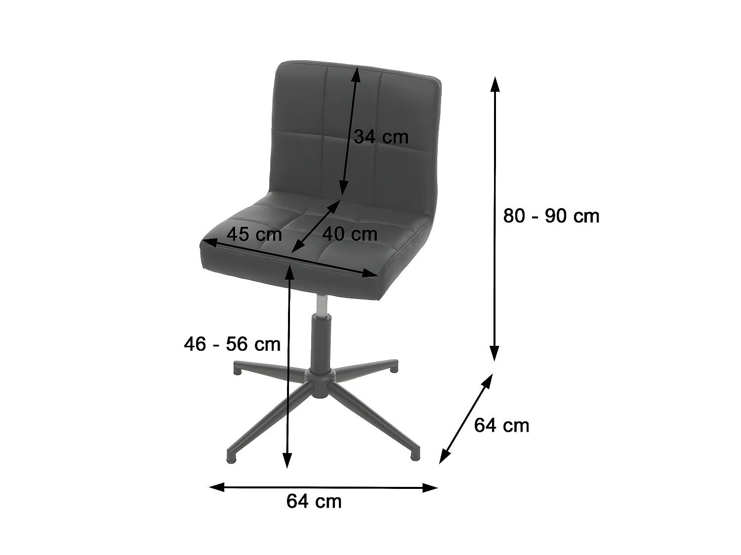 Krzesło do jadalni Cadiz II (zestaw 6 sztuk),  tkanina / materiał ciemnoszary, podstawa czarna