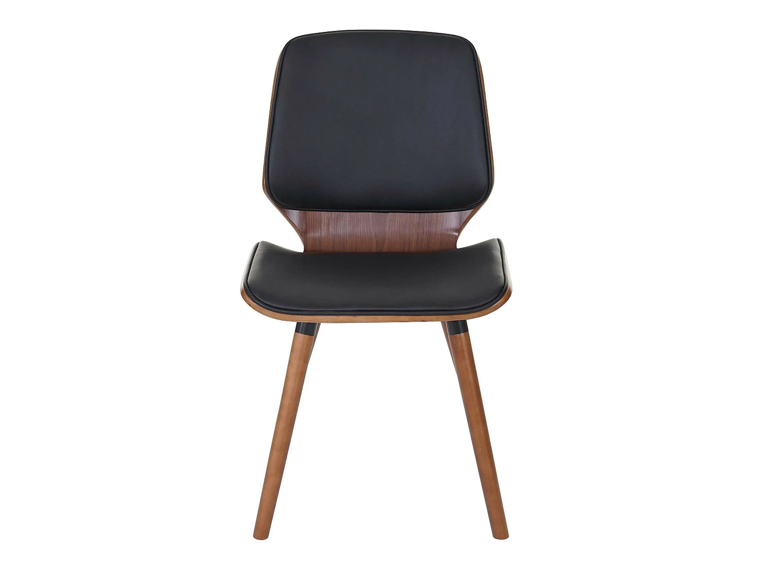 Set 6x sedie eleganti soggiorno sala pranzo MCW-B16 legno curvo ecopelle nero
