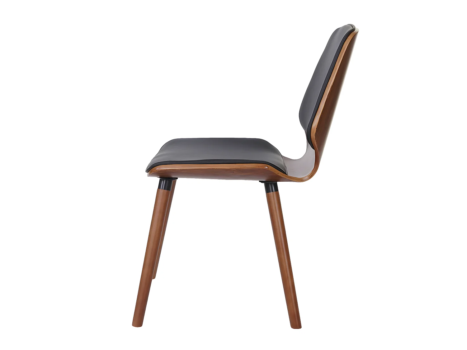 Set 6x sedie eleganti soggiorno sala pranzo MCW-B16 legno curvo ecopelle nero