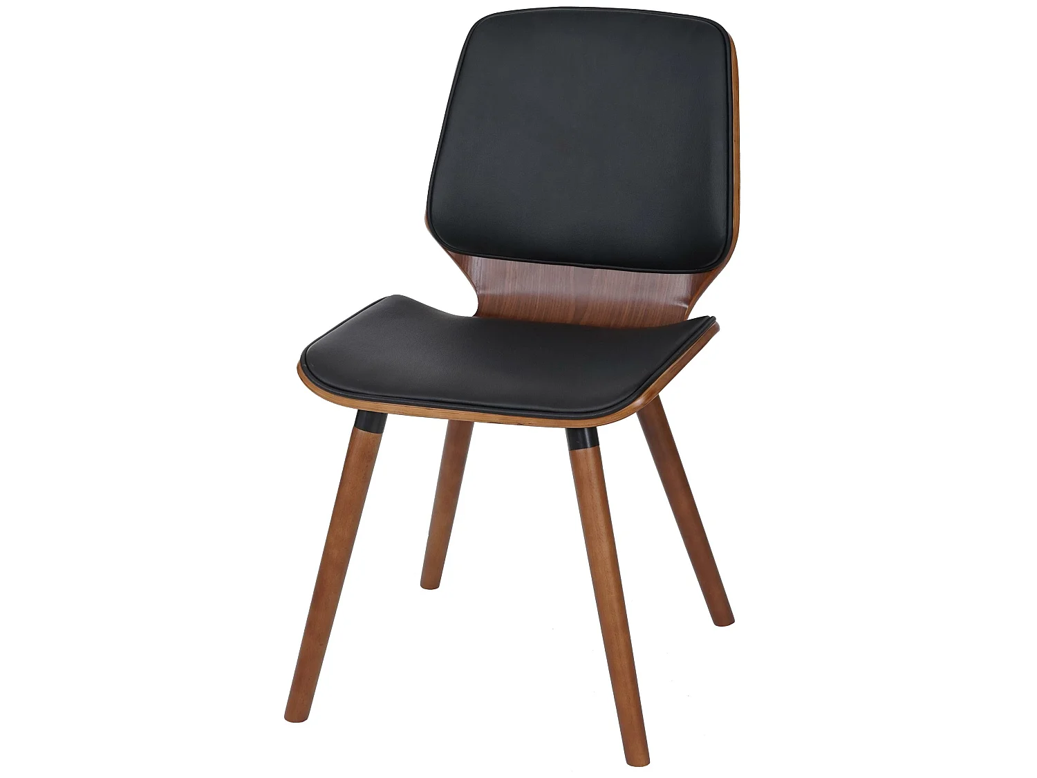 Chaise de salle à manger MCW-B16 (lot de 6),  similicuir noir