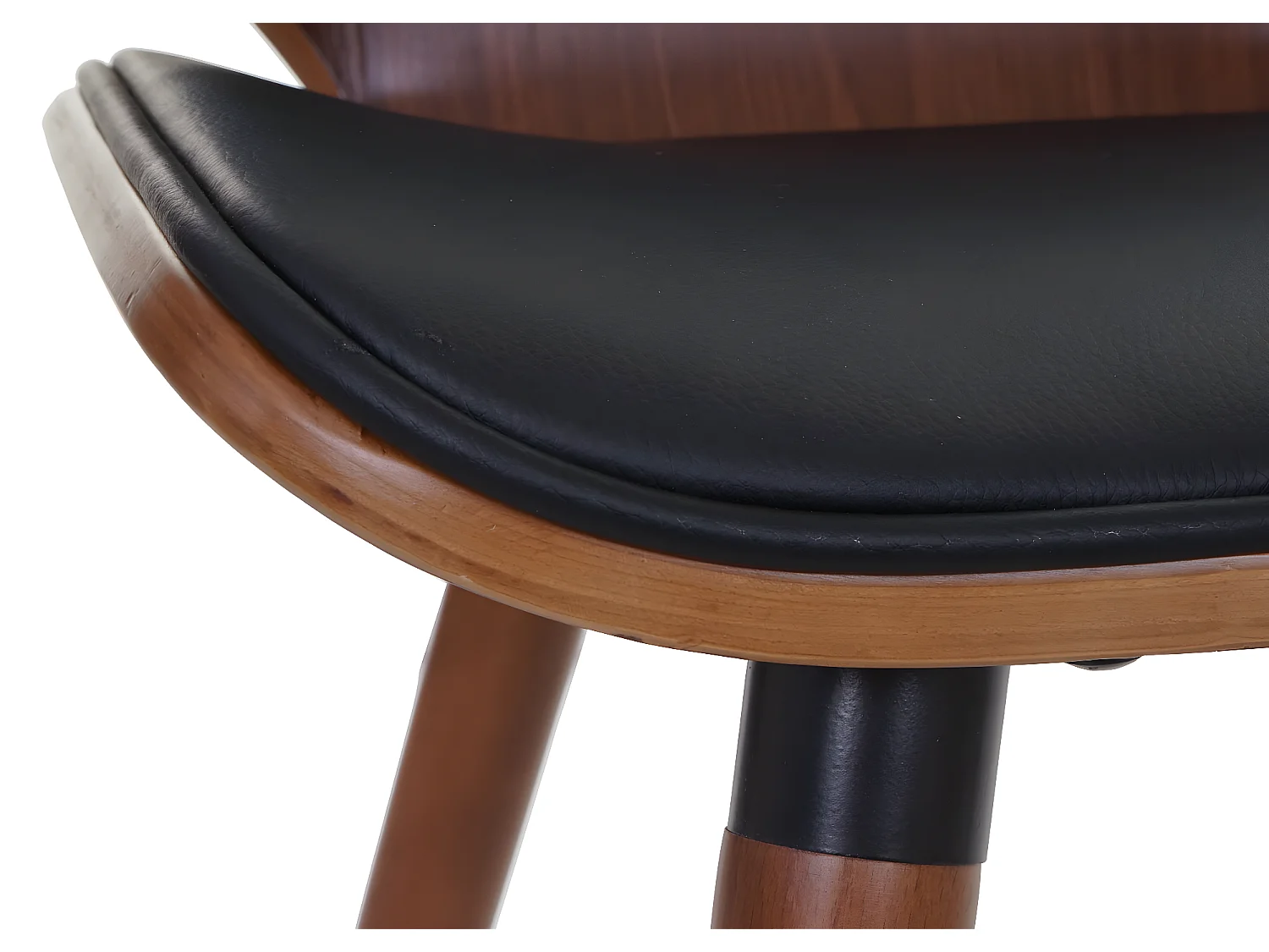 Chaise de salle à manger MCW-B16 (lot de 6),  similicuir noir