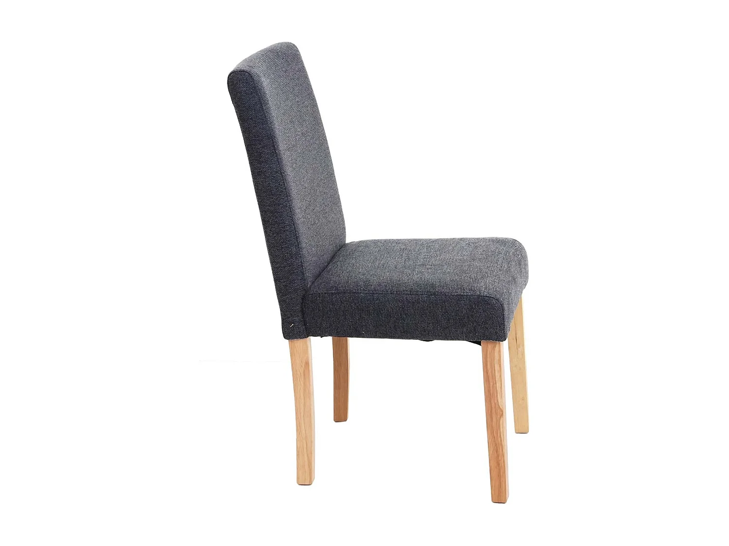 Chaise de salle à manger Littau (lot de 6),  tissu gris anthracite, pieds clairs