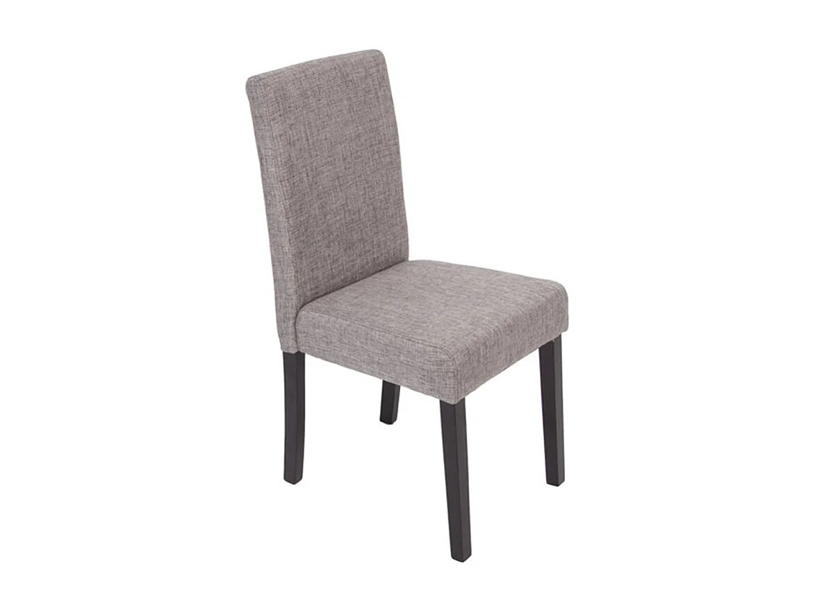 Chaise de salle à manger Littau (lot de 6),  tissu gris, pieds foncés