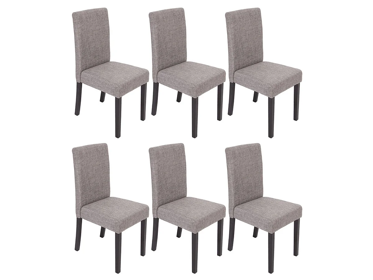 Littau dining chairs (set of 6),  fabric, grey, dark legs