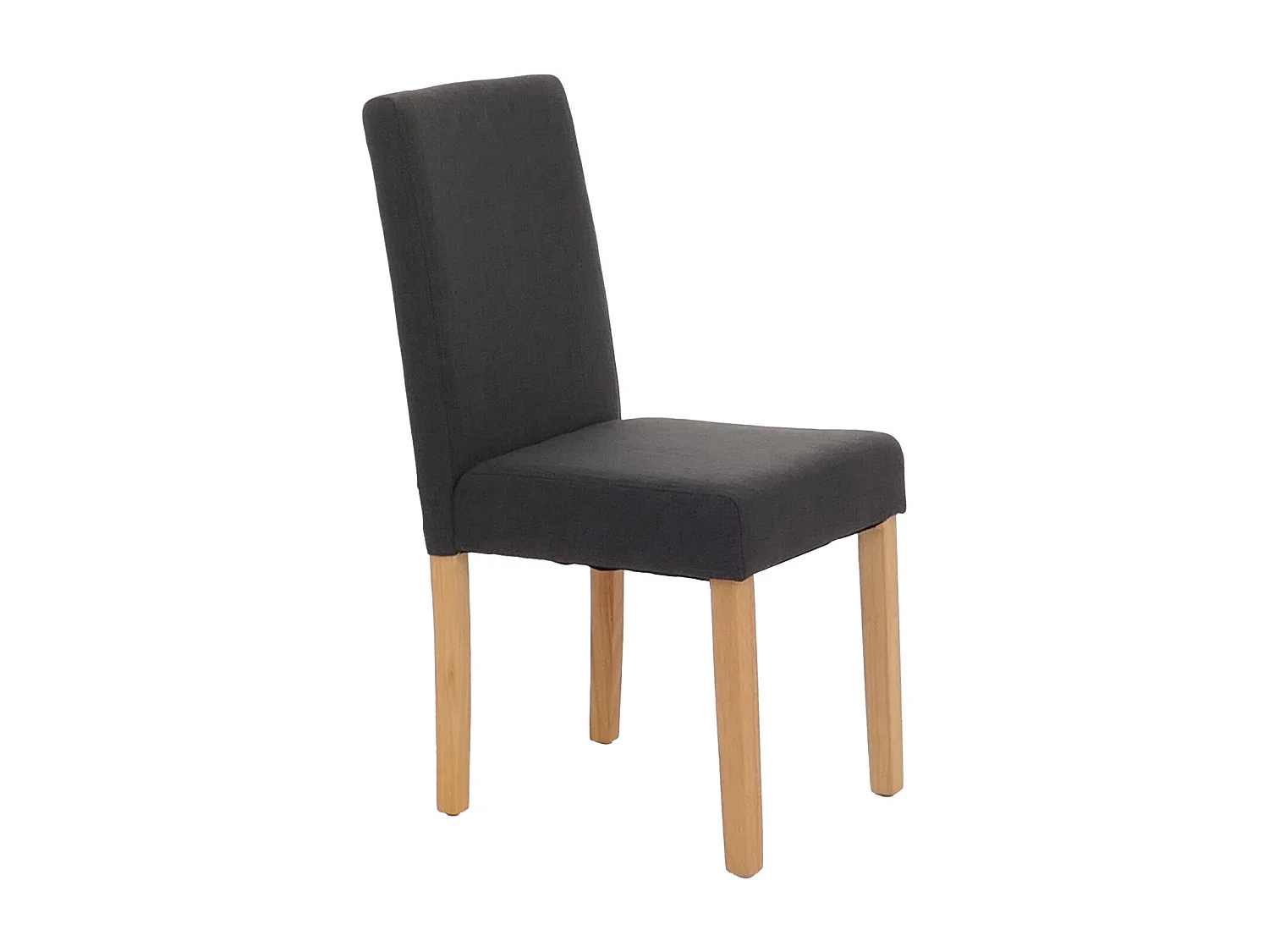 Chaise de salle à manger Littau (lot de 6),  tissu noir, pieds clairs