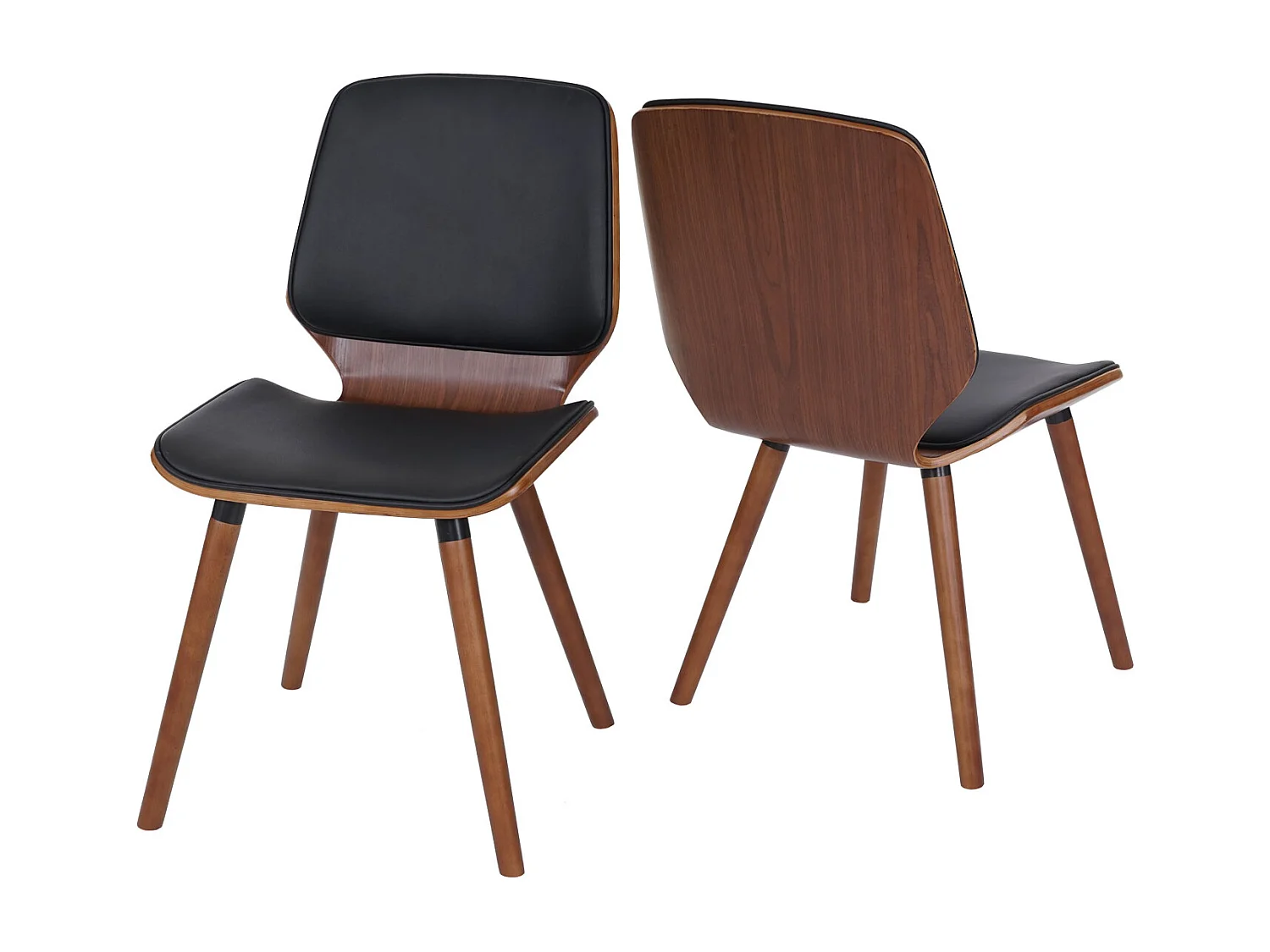 Chaise de salle à manger MCW-B16 (lot de 2),  similicuir noir