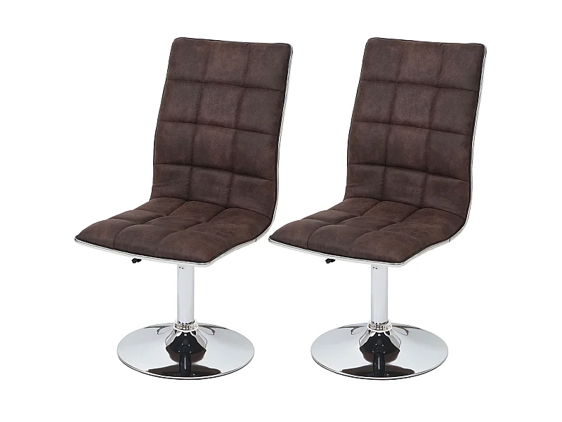 Silla de comedor MCW-C41 (set de 2),  vintage marrón oscuro