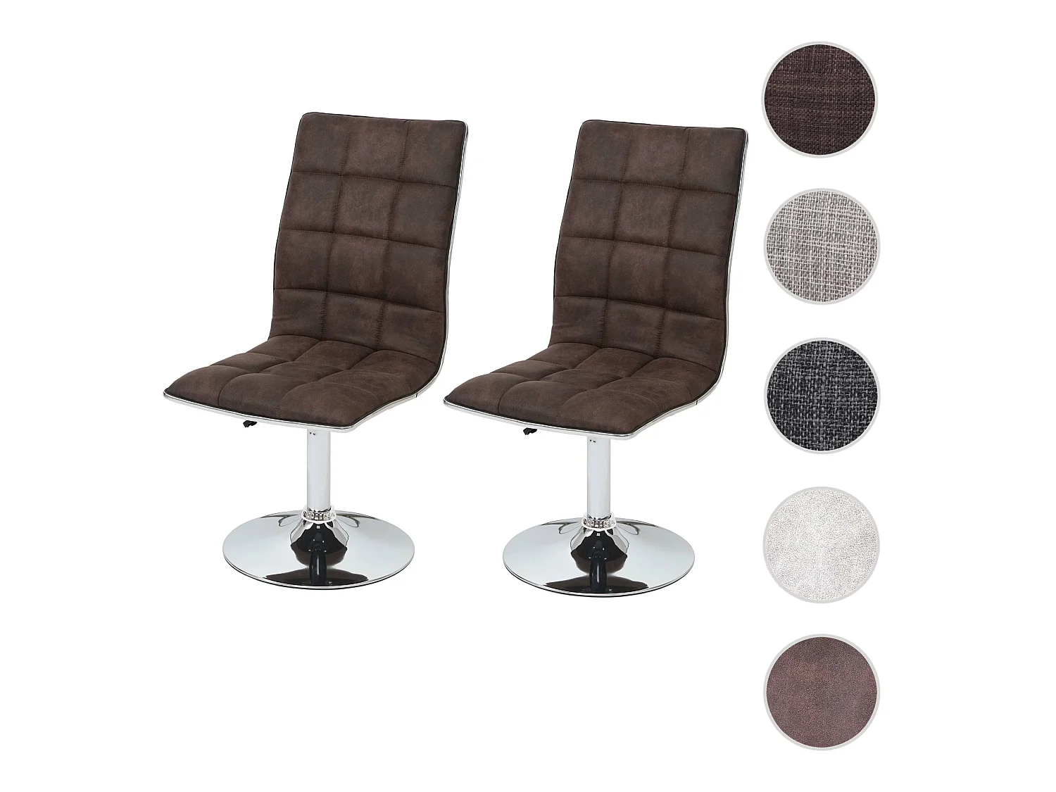 Silla de comedor MCW-C41 (set de 2),  vintage marrón oscuro