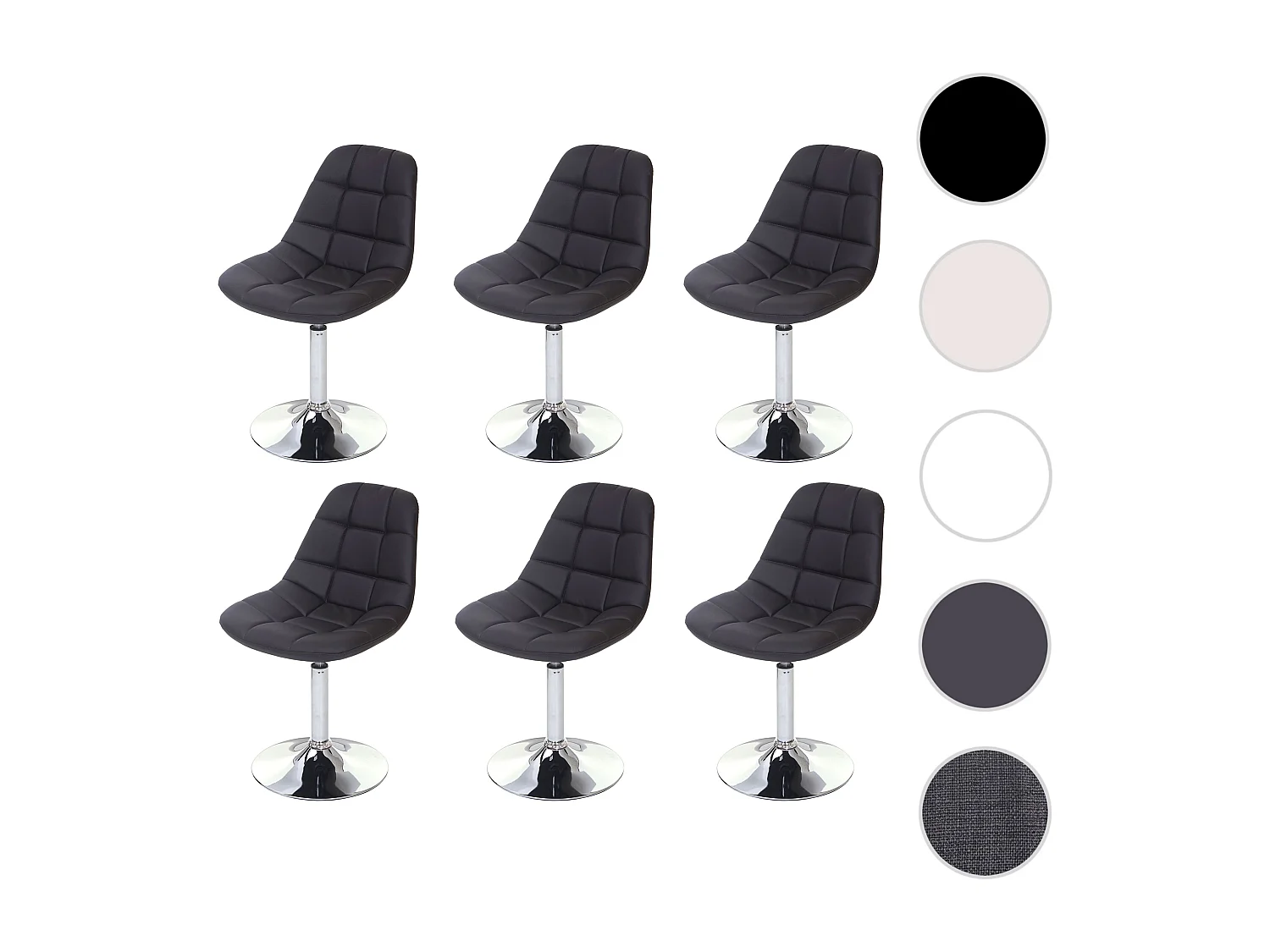 Chaise de salle à manger MCW-A60 (lot de 6),  similicuir marron