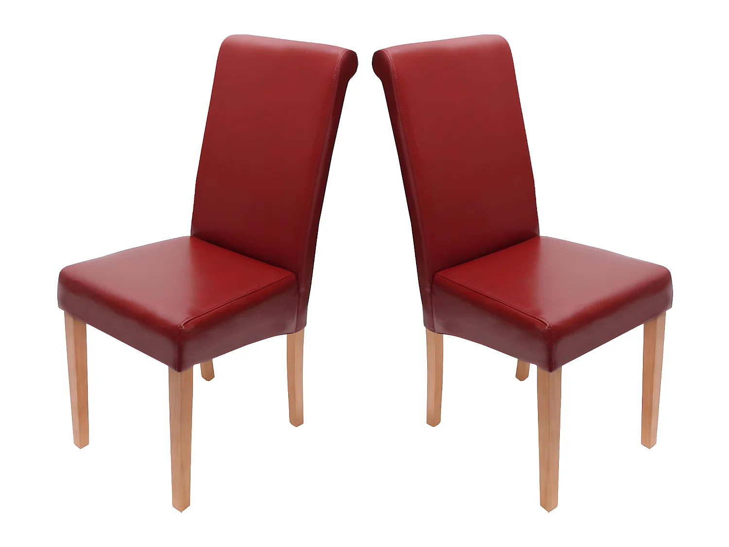 Chaise de salle à manger Lecce II (lot de 2),  rouge/pieds clairs
