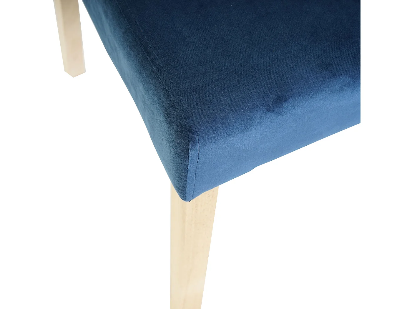 Silla de comedor Littau terciopelo (juego de 4),  azul petróleo, patas claras