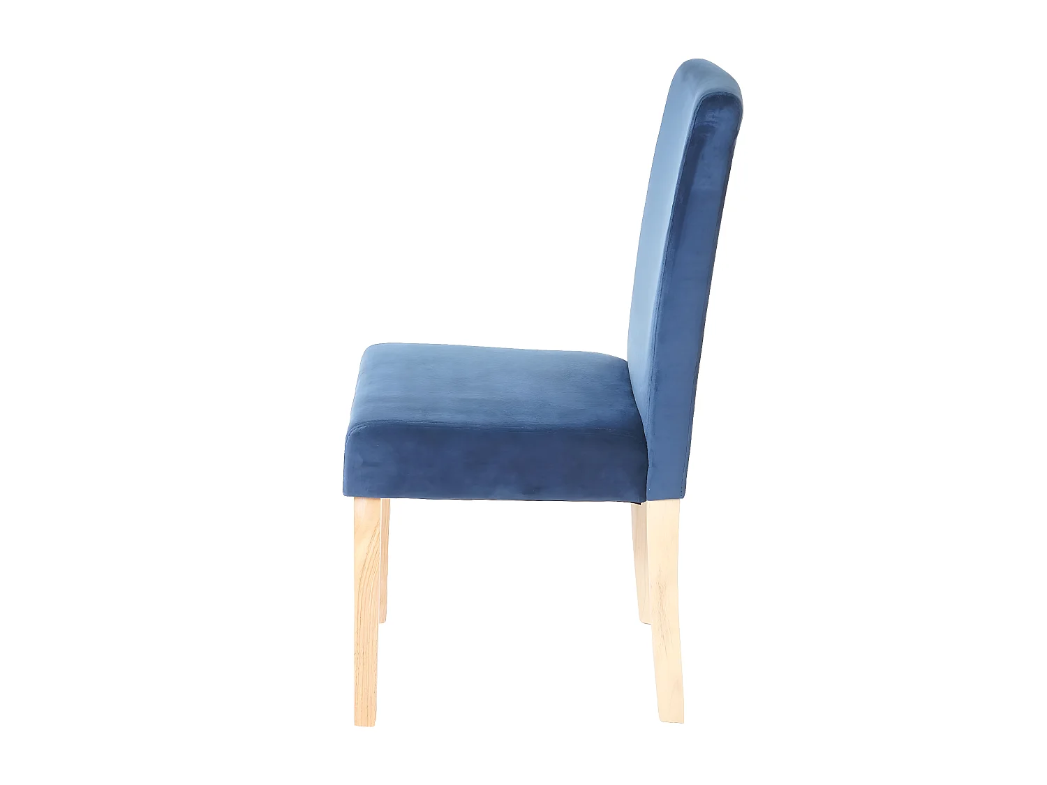 Esszimmerstuhl Littau Samt (4er-Set), Petrol-blau, helle Beine