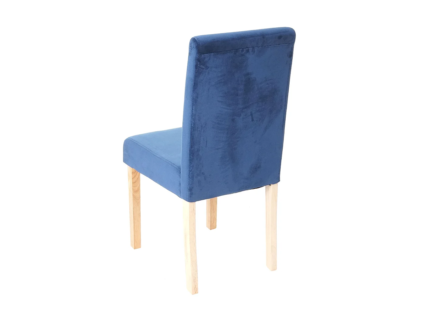 Esszimmerstuhl Littau Samt (4er-Set), Petrol-blau, helle Beine