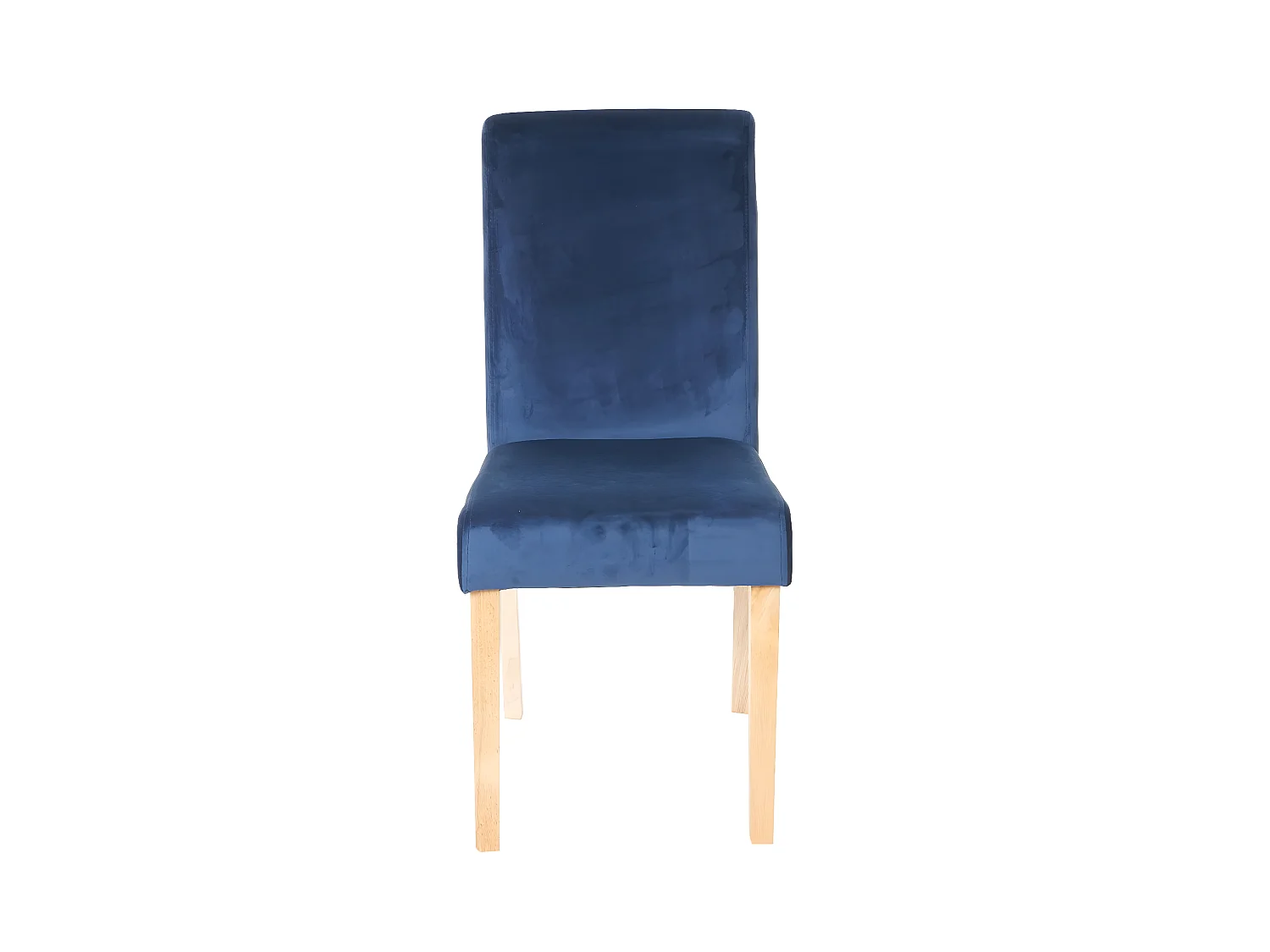 Esszimmerstuhl Littau Samt (4er-Set), Petrol-blau, helle Beine