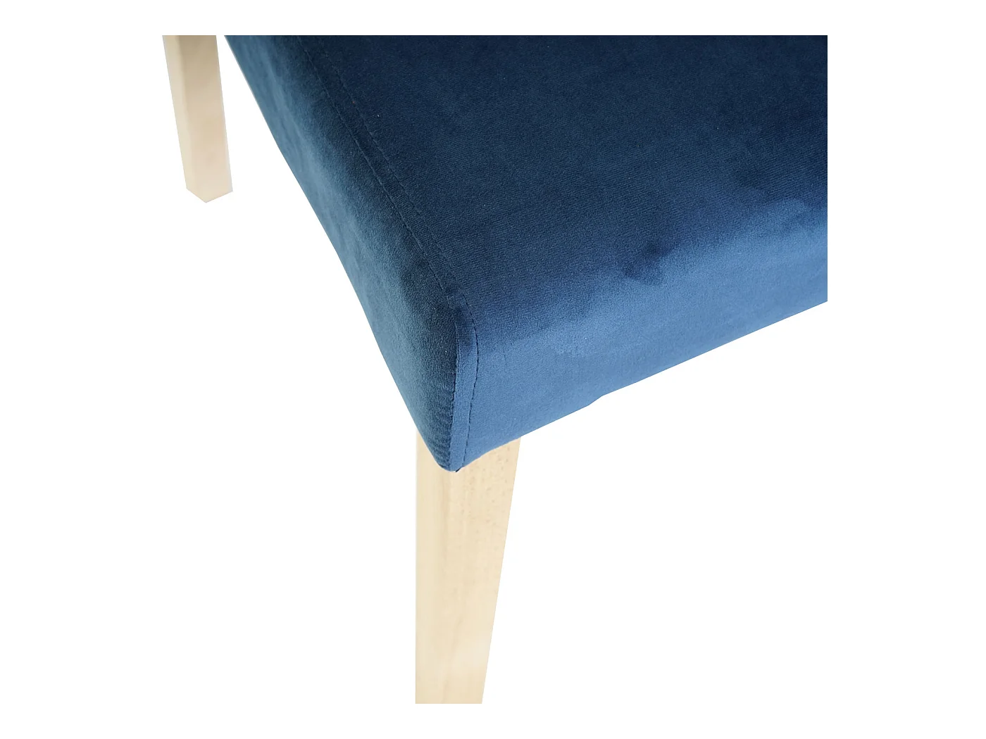 Esszimmerstuhl Littau Samt (4er-Set), Petrol-blau, helle Beine