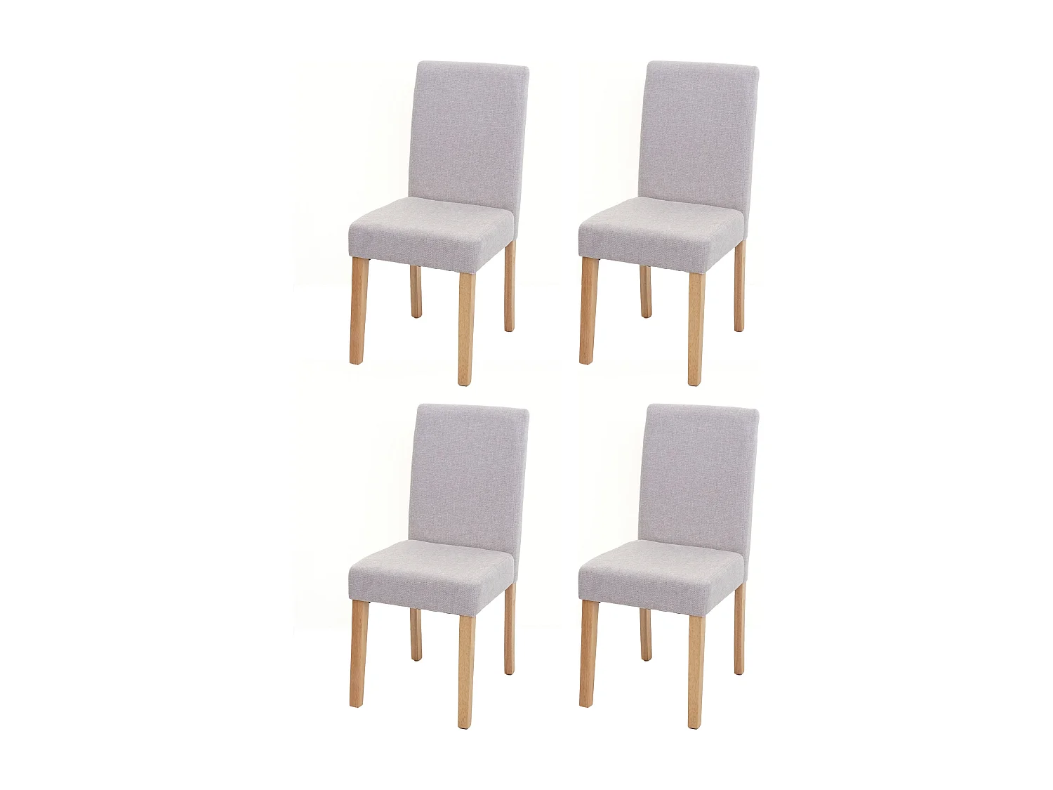 Littau script eetkamerstoel (set van 4),  textiel, crème-beige, lichtgekleurde poten