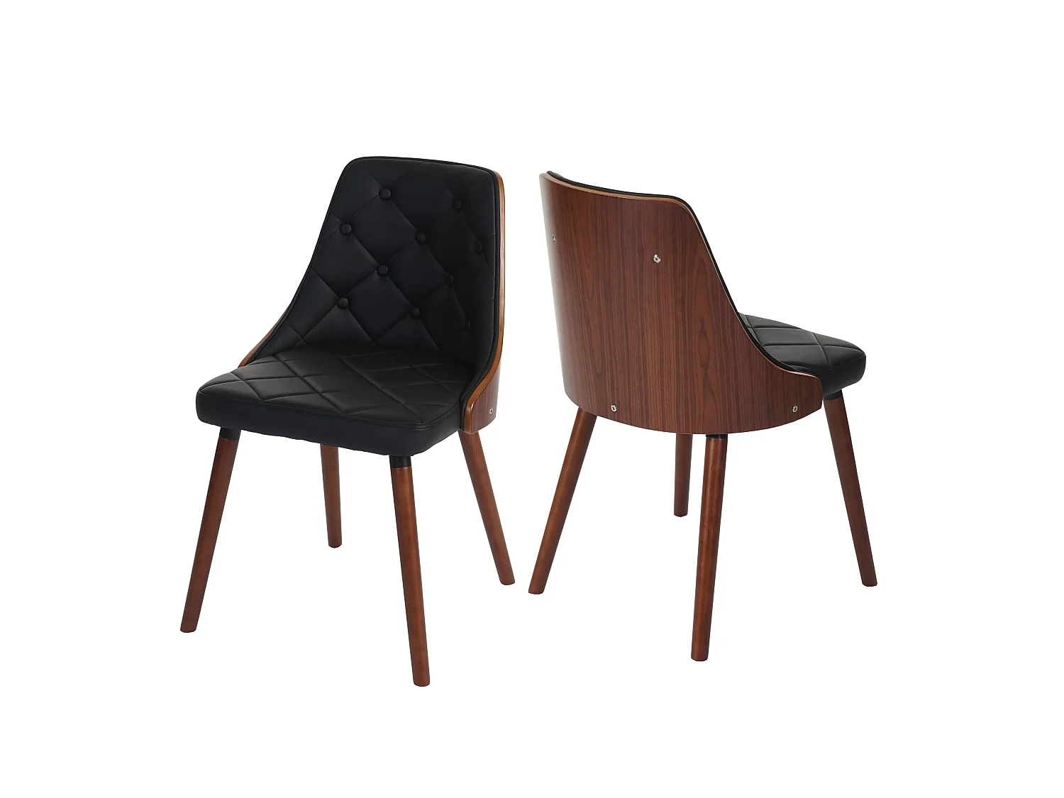 Chaise de salle à manger MCW-A75 (lot de 2),  similicuir, noir