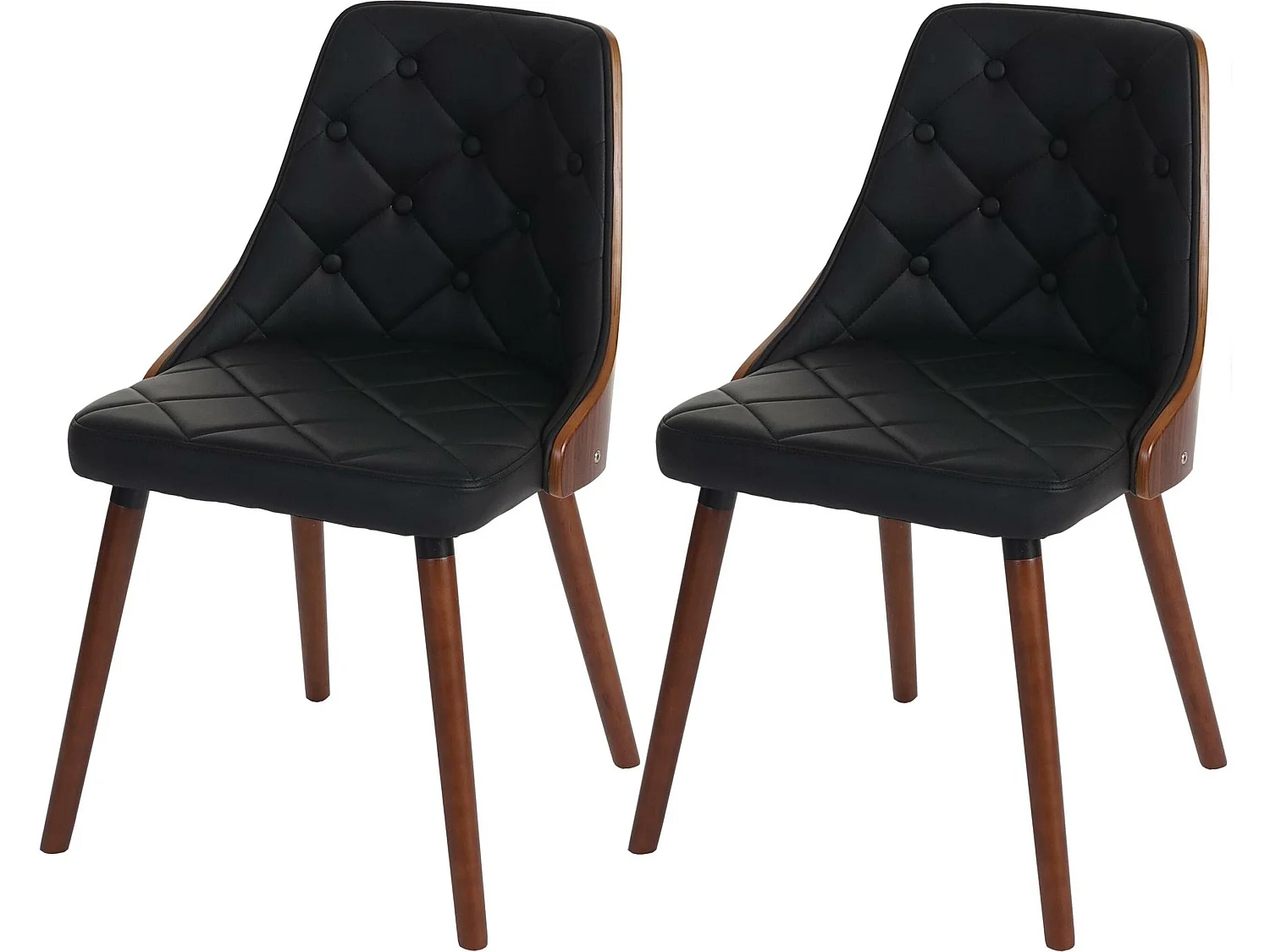 Chaise de salle à manger MCW-A75 (lot de 2),  similicuir, noir