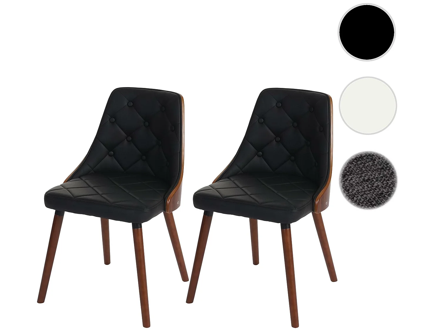 Chaise de salle à manger MCW-A75 (lot de 2),  similicuir, noir