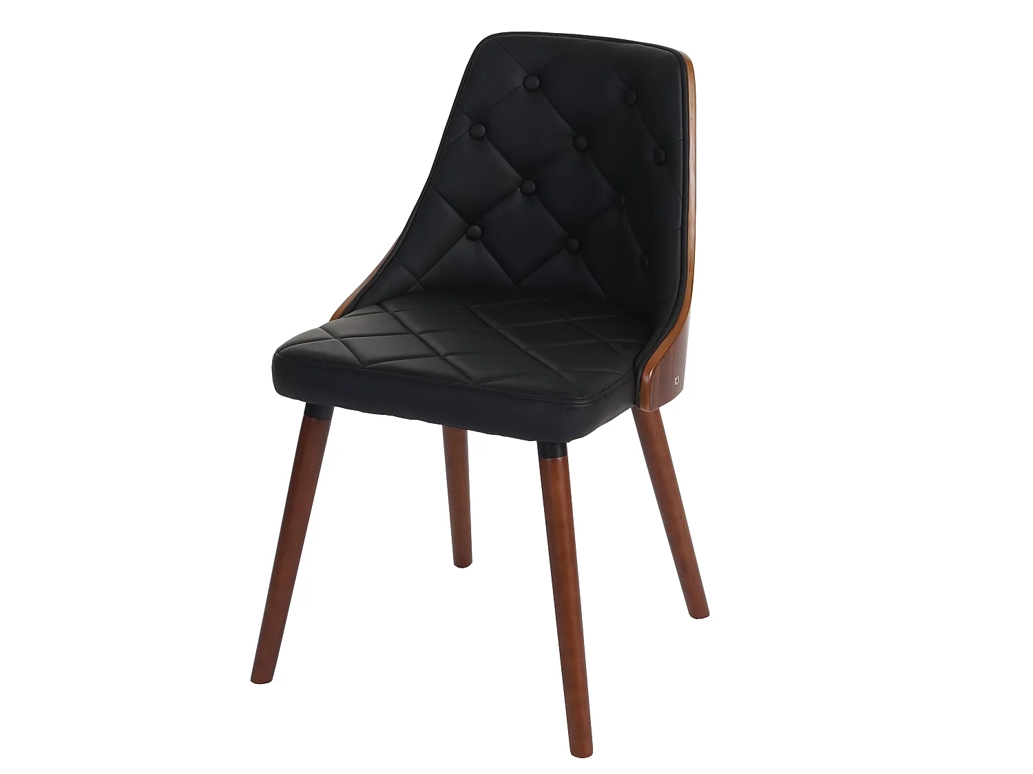 Silla de comedor MCW-A75 (set de 2),  imitación cuero negro