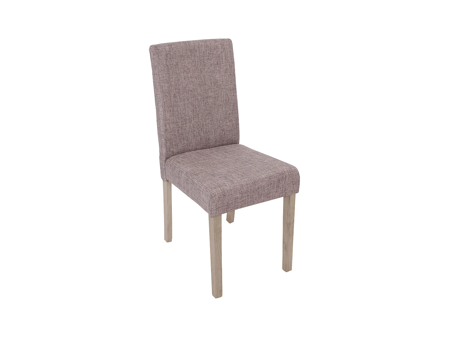 Eetkamerstoel Littau (set van 4),  textiel, grijs, poten structuur - eik