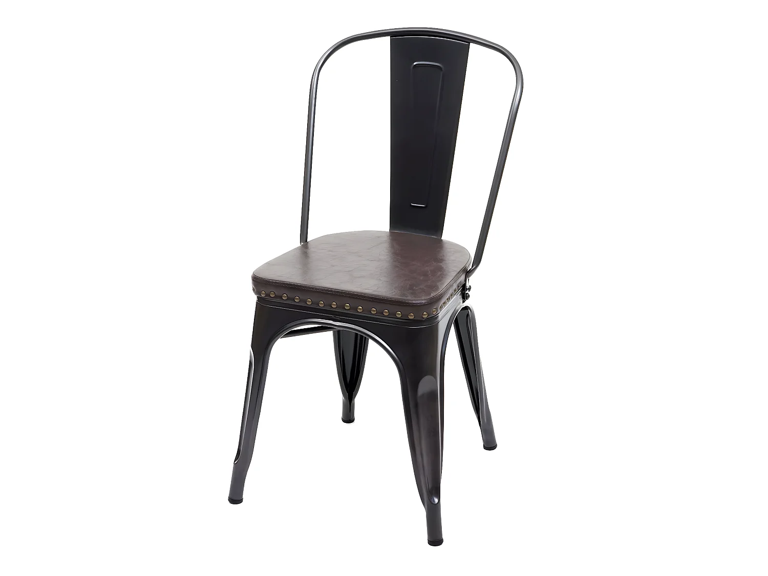 Chaise de salle à manger MCW-H10e (lot de 2),  noir-marron