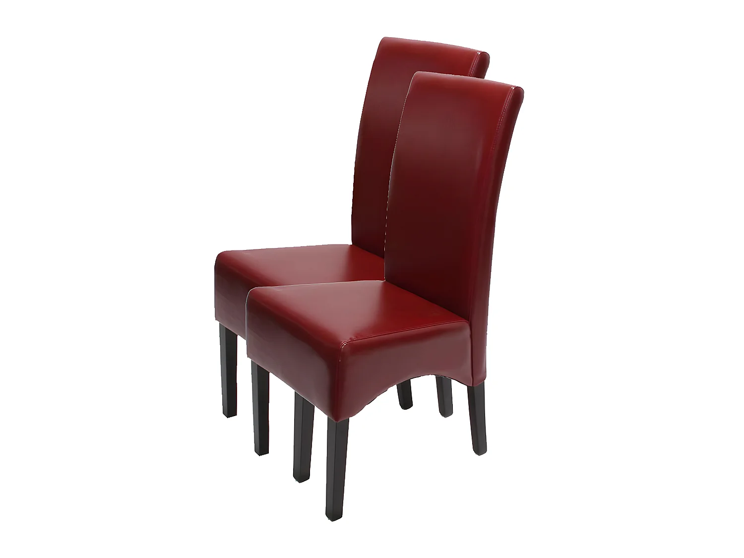 Chaise de salle à manger Crotone (lot de 2),  rouge, pieds foncés