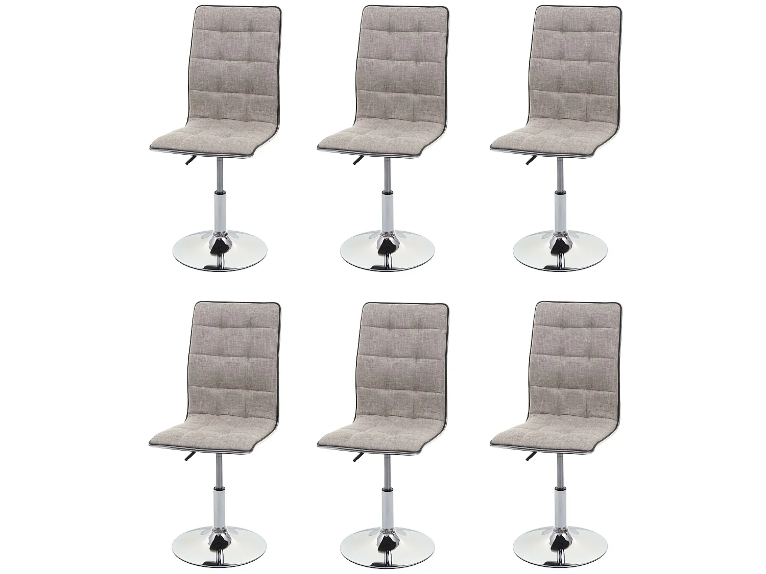 Eetkamerstoel MCW-C41 (set van 6),  crème-grijs