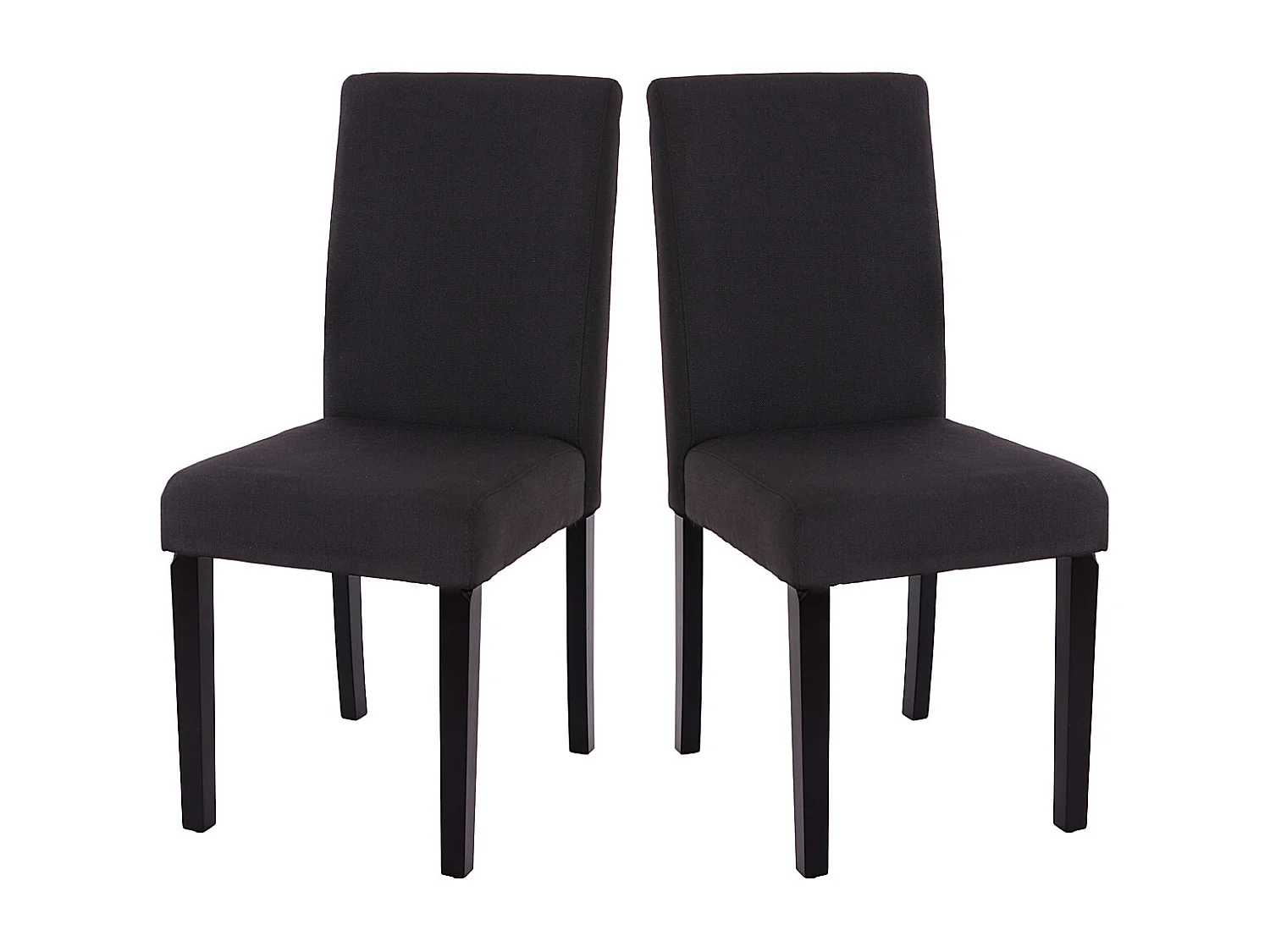Silla de comedor Littau (juego de 4),  Textil, negro, patas oscuras