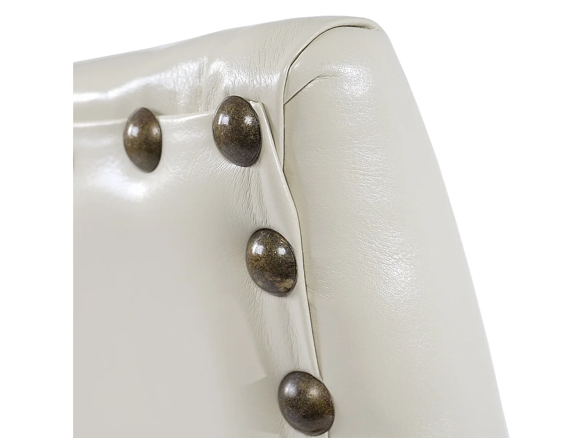 Chaise de salle à manger Edinburgh (lot de 6),  similicuir crème, pieds foncés