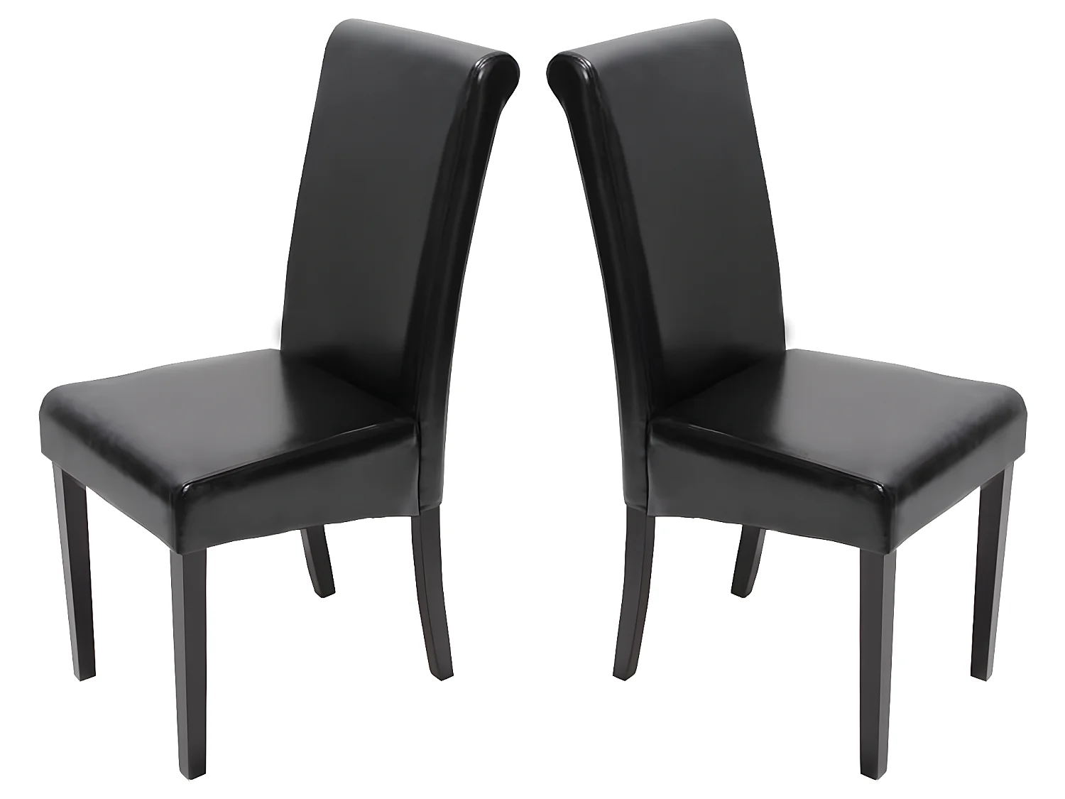 Esszimmerstuhl  Lecce II (2er-Set), Schwarz, dunkle Beine