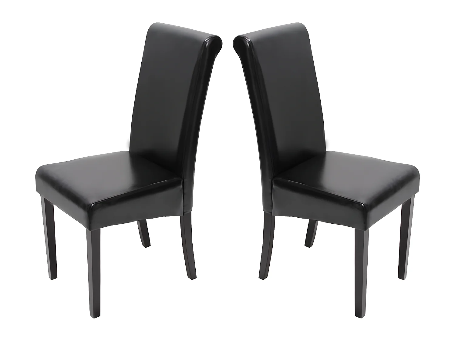 Chaise de salle à manger Lecce II (lot de 2),  noir/pieds foncés