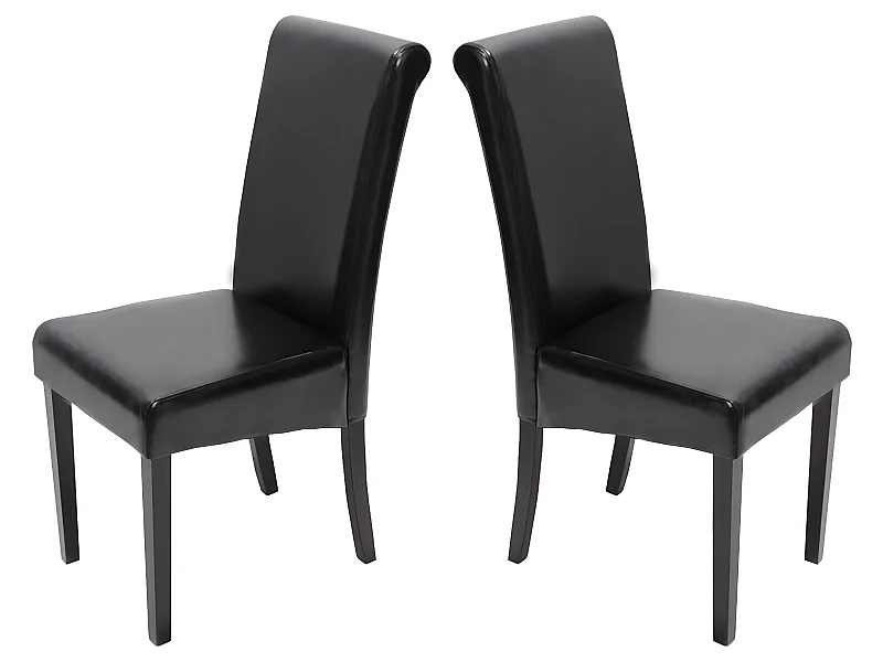 Chaise de salle à manger Lecce II (lot de 2),  noir/pieds foncés