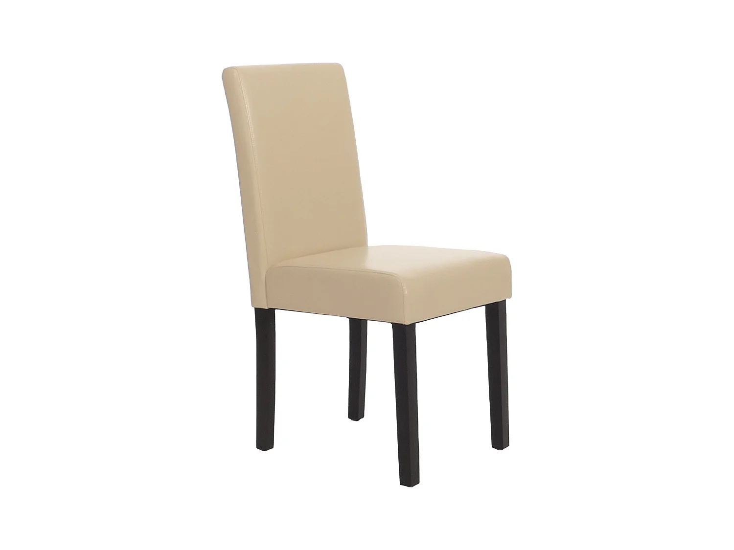 Silla de comedor Littau (juego de 6),  cuero, crema, patas oscuras