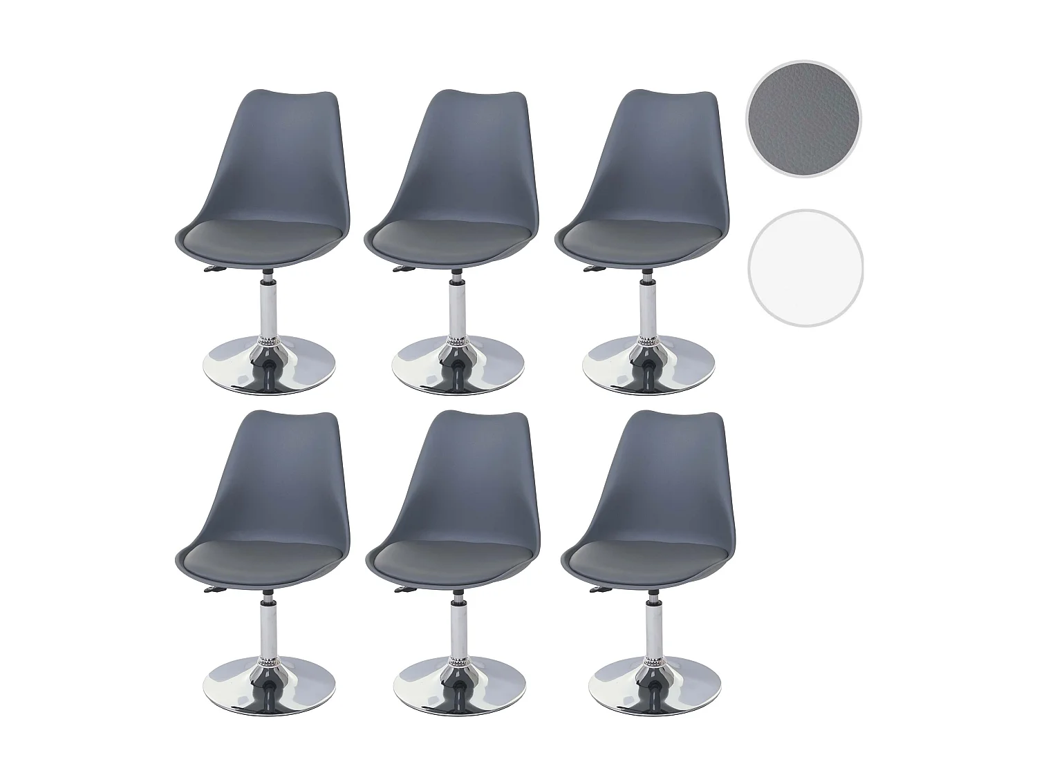 Chaise de salle à manger Vaasa T501 (lot de 6),  gris foncé