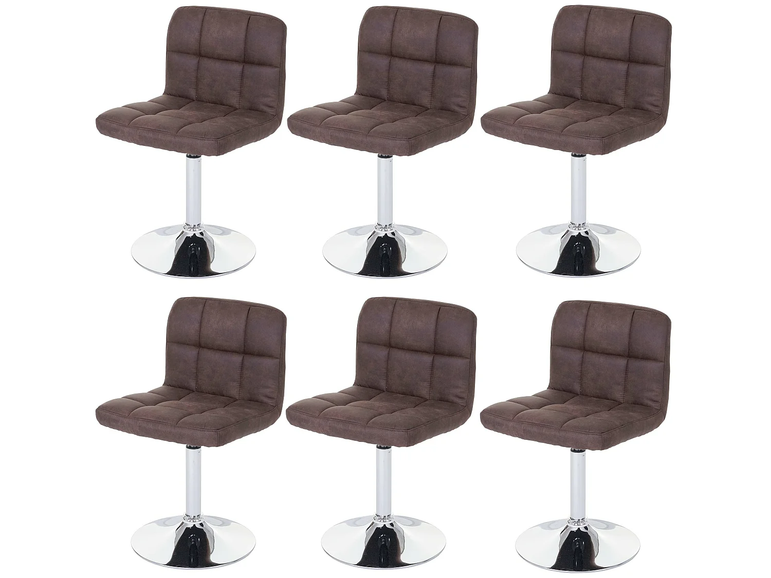 Chaise de salle à manger Cadiz (lot de 6),  brun foncé vintage