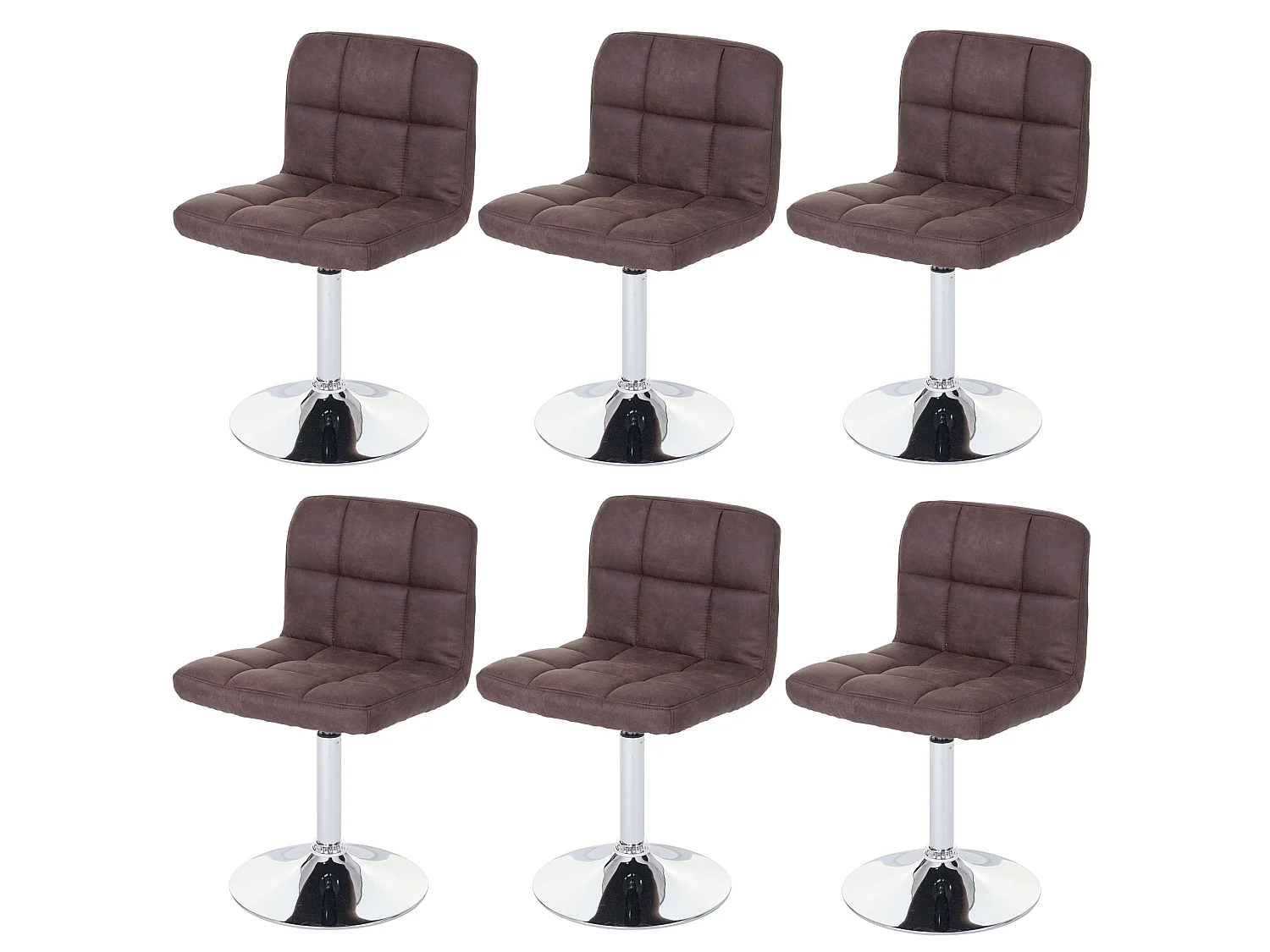 Chaise de salle à manger Cadiz (lot de 6),  brun foncé vintage