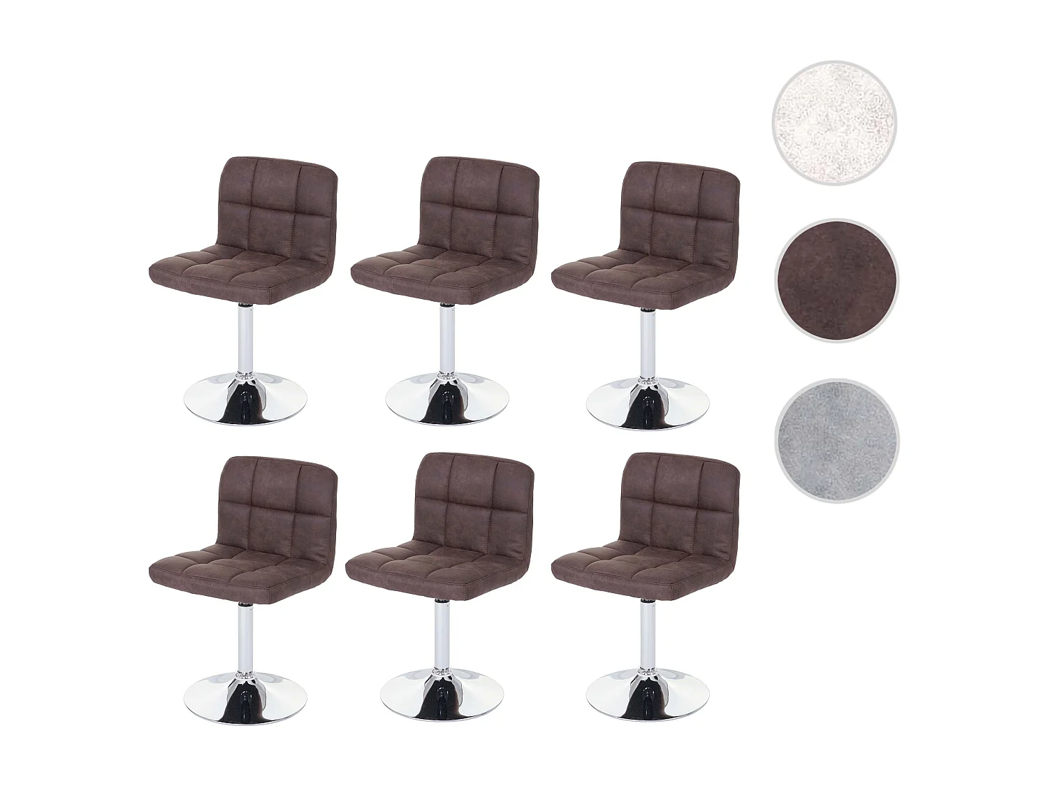 Chaise de salle à manger Cadiz (lot de 6),  brun foncé vintage