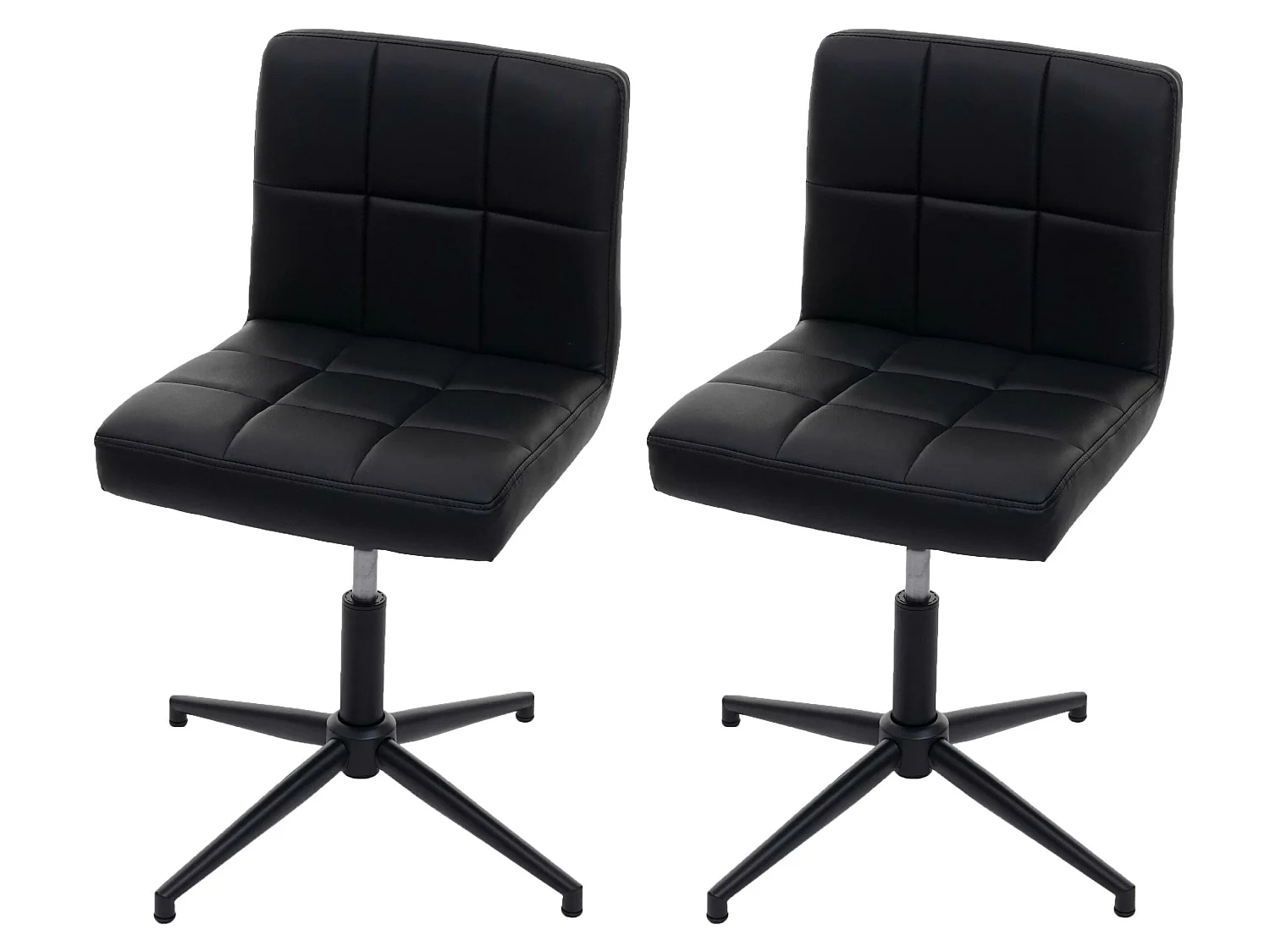 Eetkamerstoel Cadiz II (set van 2),  kunstleer zwart, voet zwart