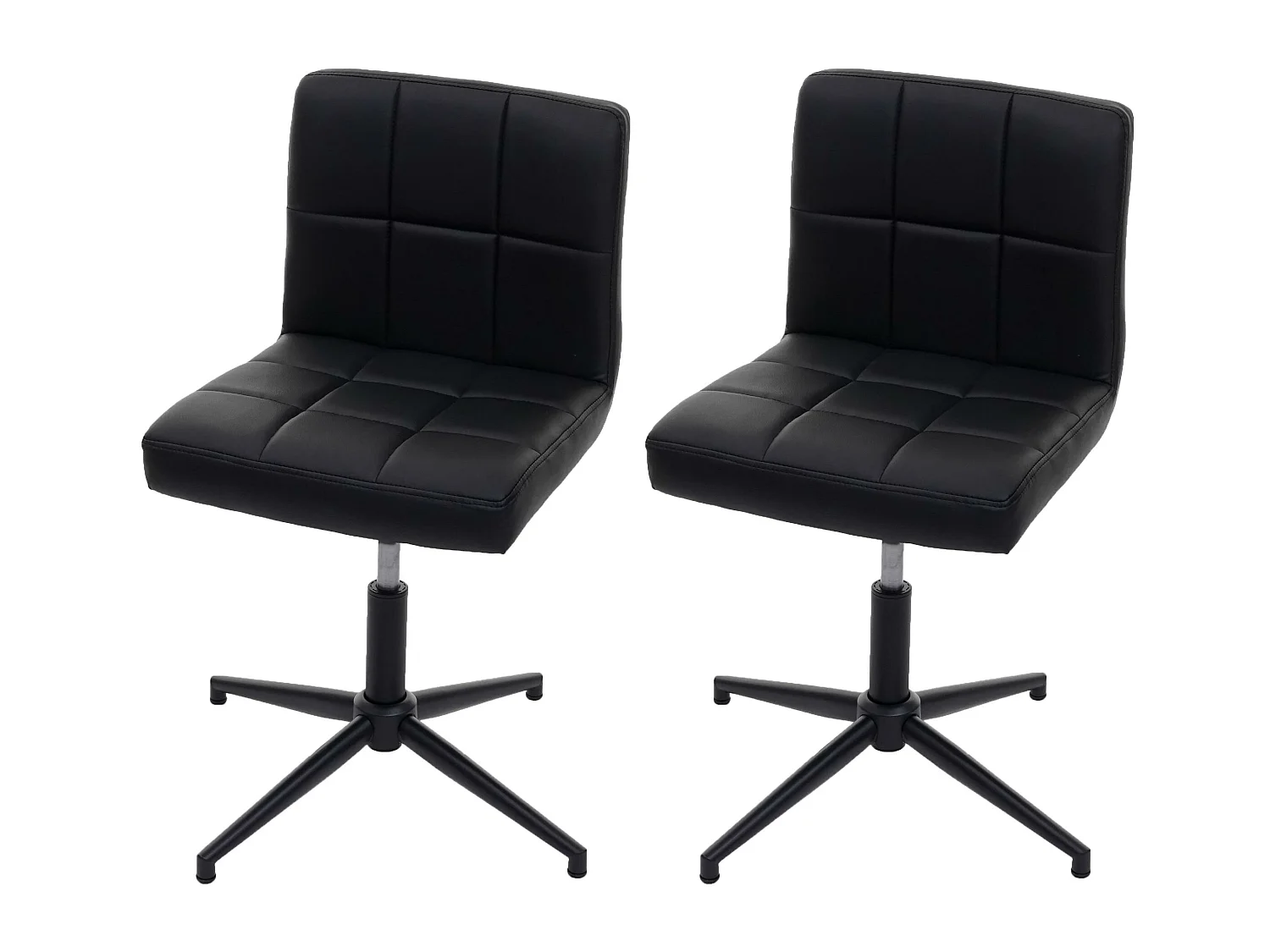 Chaise de salle à manger Cadiz II (lot de 2),  similicuir noir, pied noir