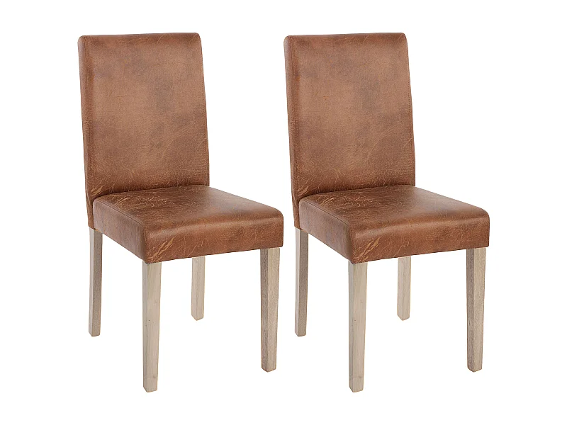 Silla de comedor Littau (set de 2),  textil, imitación ante, patas estructura - roble